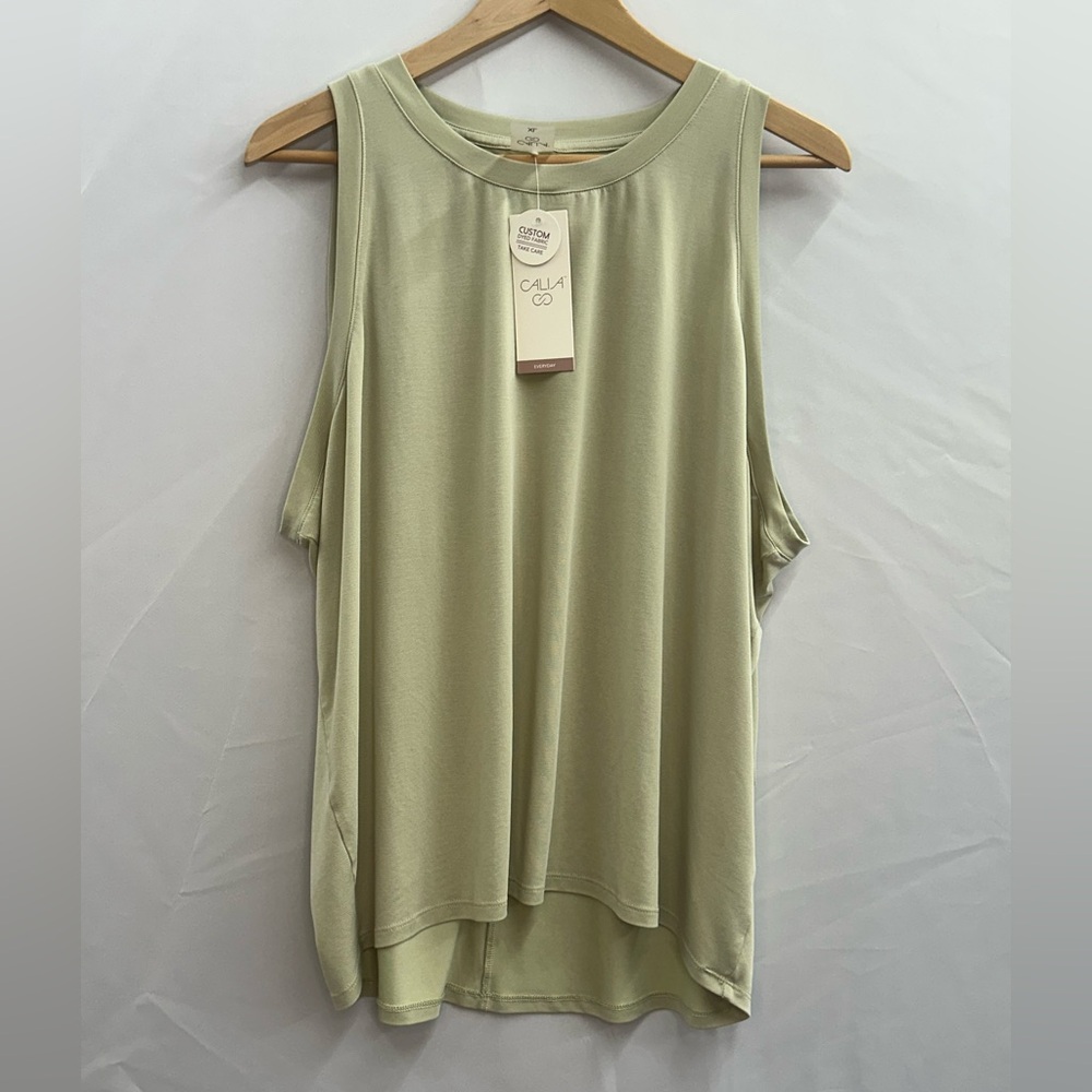 CALIA by Carrie Underwood Women’s Soft Green Wedge Relaxed Drape Tank, NWT, XL